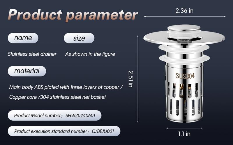 Bathroom Sink Universal Multi-Purpose Drain Strainer